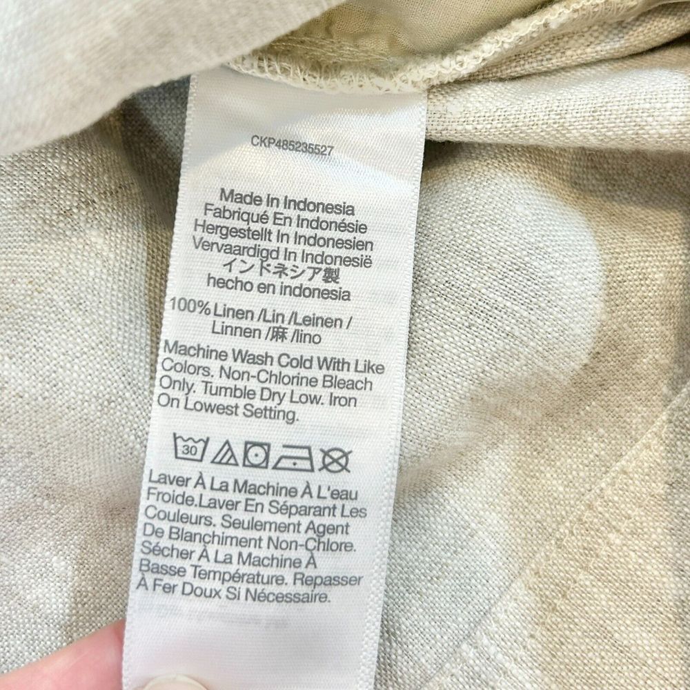 Madewell Mini Dress Womens XL V-Neck 100% Linen Boho Classic‎ Casual Preppy Chic - Picture 13 of 13